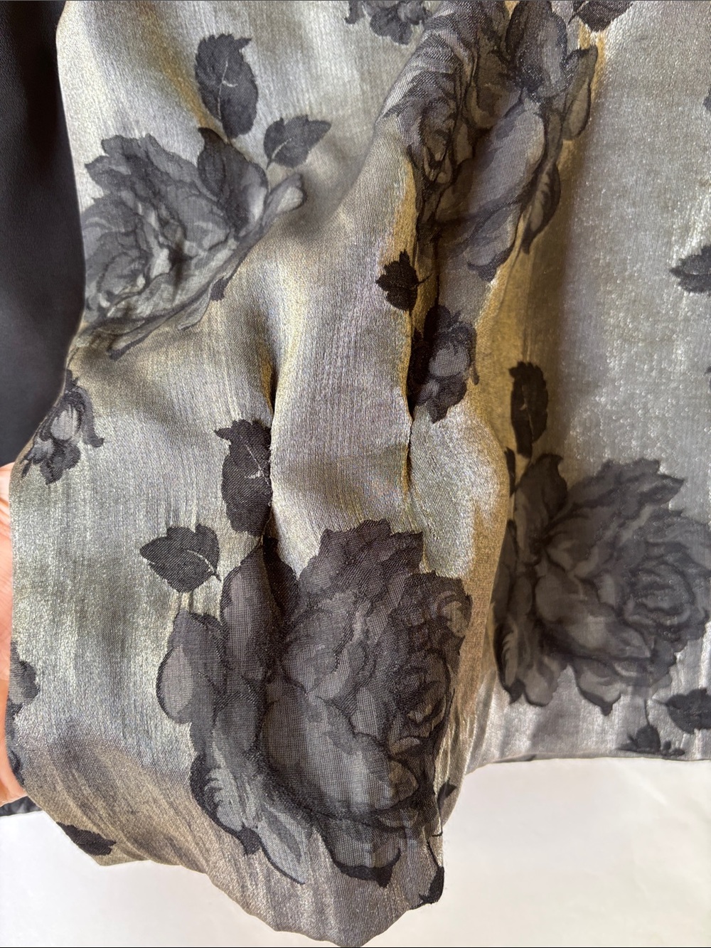 Vintage 90’s Cowl Neck Formal Evening Maxi Dress 4 Floral Rose Burnout Y2K Long - Picture 15 of 17